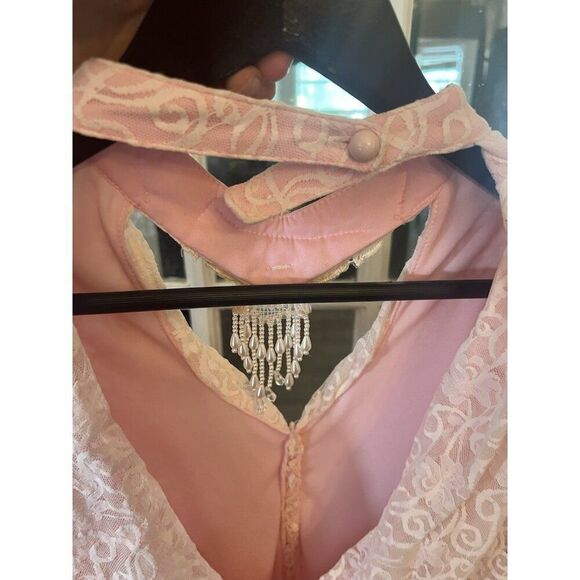 Vintage Y2K Princess Choker Lace Mini Dress Mini Ruched Bodycon Large. H - Picture 6 of 10